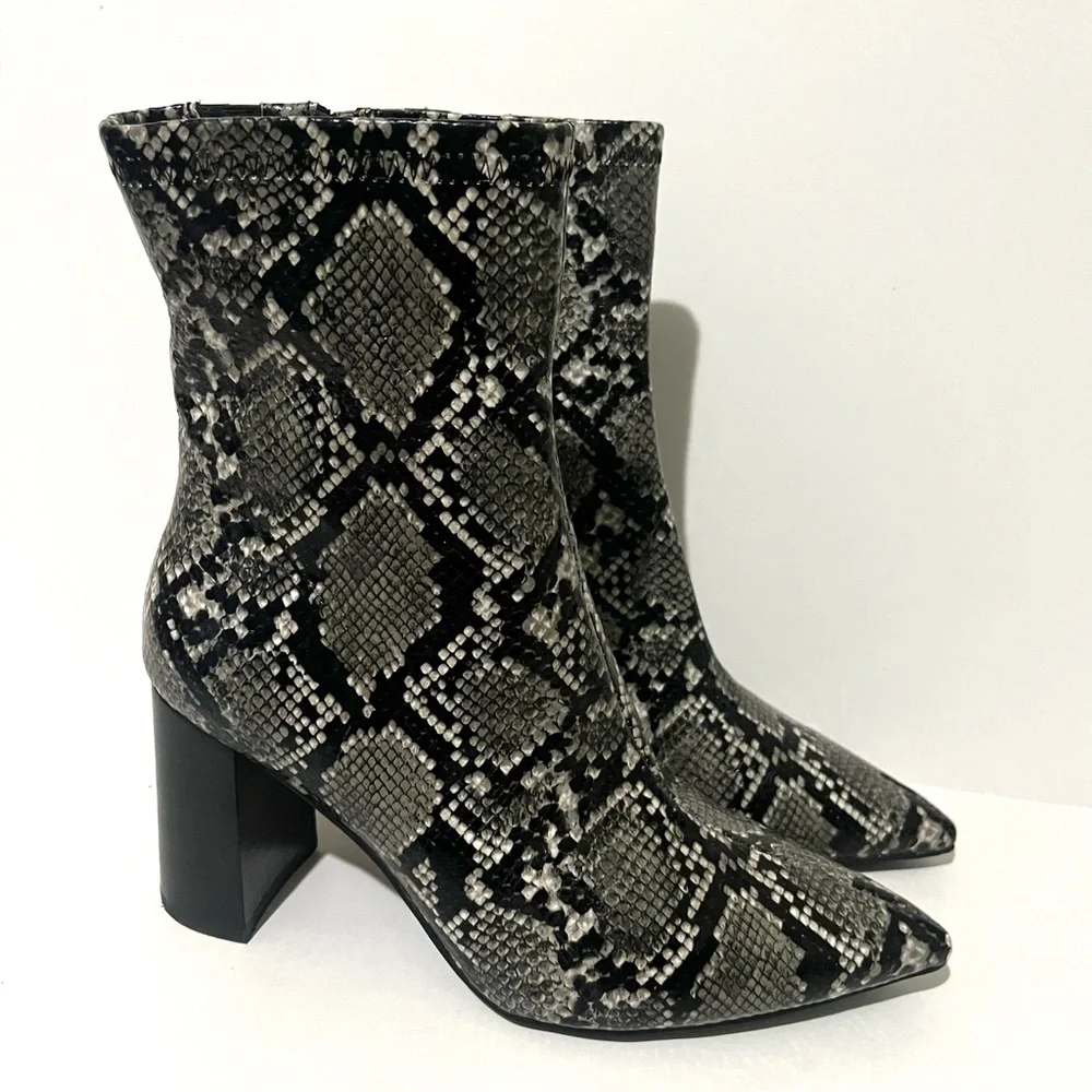 Jeffrey Campbell Snakeskin Patterned Ankle Boots - Picture 3 of 8